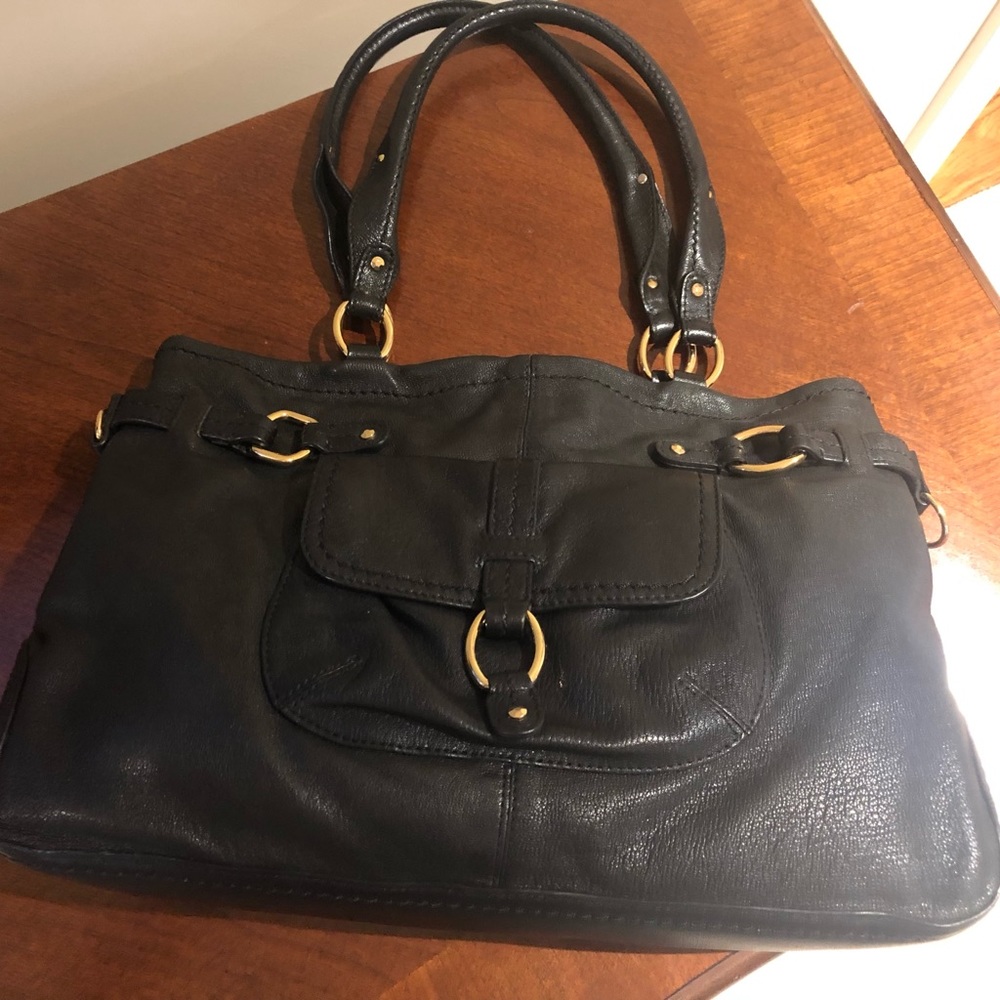 Sigrid Olsen black leather shoulder bag